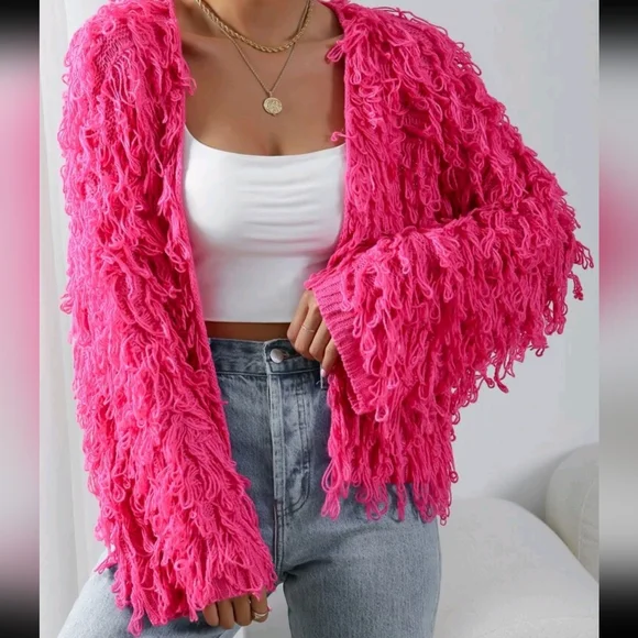 Allurite Shaggy Knit Duster Cardigan - Picture 9 of 9